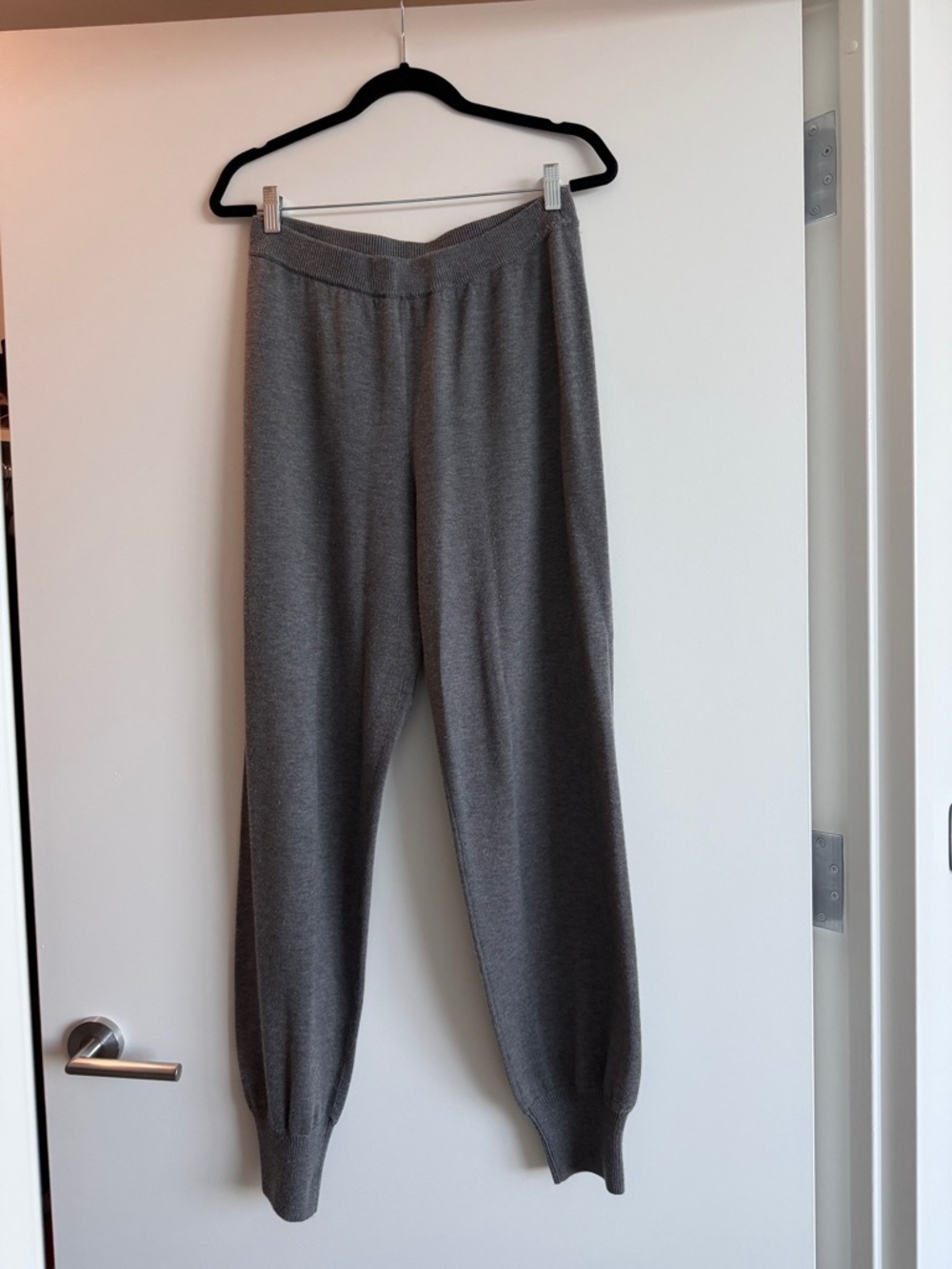 Cozy Gray Knit Jogger Pants